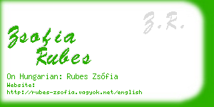 zsofia rubes business card